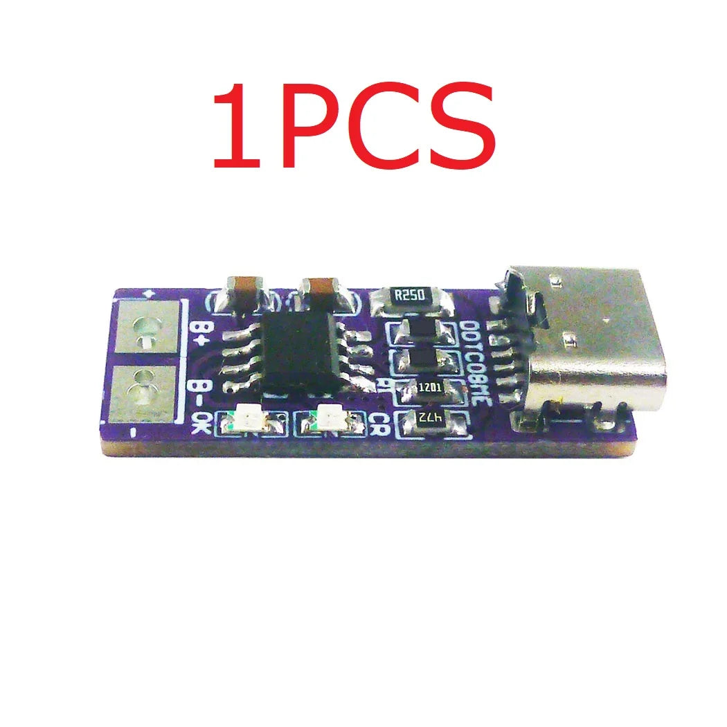 USB-C PD QC FCP 5V to 4.2V 1A Li-ion Li-Po Battery Charger Module for 3.7V 18650 Cells