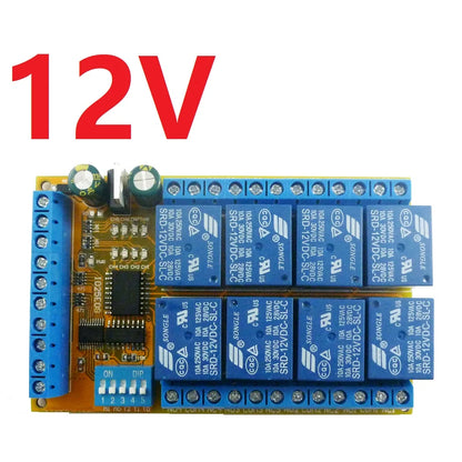 IO25E08 8CH Multifunction Relay Module – DC 5V/12V/24V Power Conditioner Sequencer with Interlock Latch Self-locking Momentary Modes