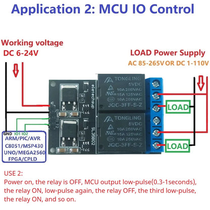 SL35B01/SL35B02/SL35B04 1-4CH Flip-Flop Relay Module – DC 5-24V Bistable Self-Locking Switch with 10A Output for Arduino UNO Raspberry Pi ESP32