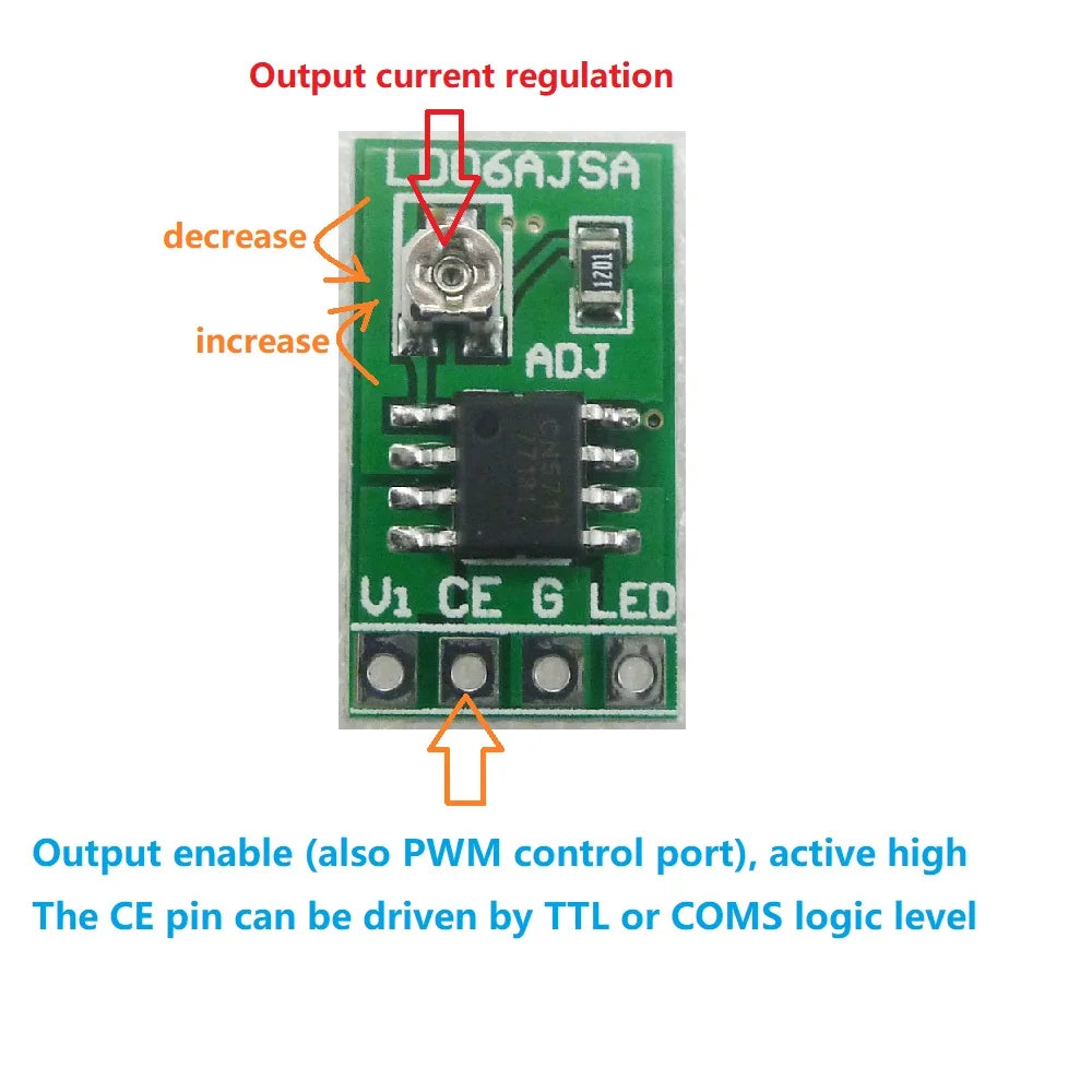 3-Pack LD06AJSA PWM Constant Current LED Driver Module – DC 3–6V Adjustable Brightness for Arduino