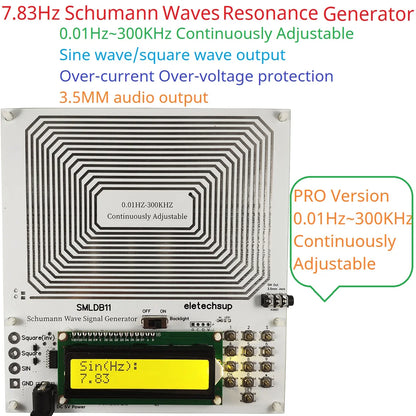SMLDB11 PRO 0.01-300KHz Schumann Resonance Generator – 7.83Hz Continuously Adjustable Pulse Square Wave for Sleep Aid Meditation Healing