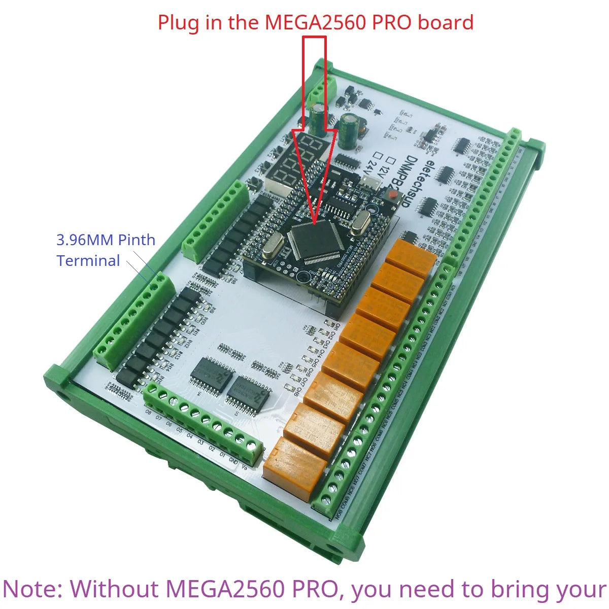 DNMPB28 16AI-16DI-16DO Relay Board for Arduino MEGA2560 Pro – 4-20mA/0-10V Analog Input RS485 Modbus MOS Relay IO Expansion