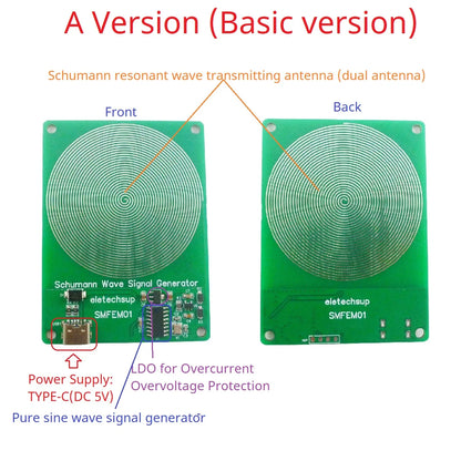 SMFEM01 Mini Schumann Resonance Generator – 7.83Hz Pure Sine Wave Portable Earth Frequency Booster for Sleep Aid Meditation & Relaxation