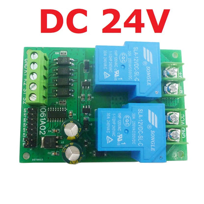 IO61A02 30A DC Motor Forward Reverse Controller – 12V/24V Multifunction Relay Board with Limit Switch Input for Garage Door Crane Elevator