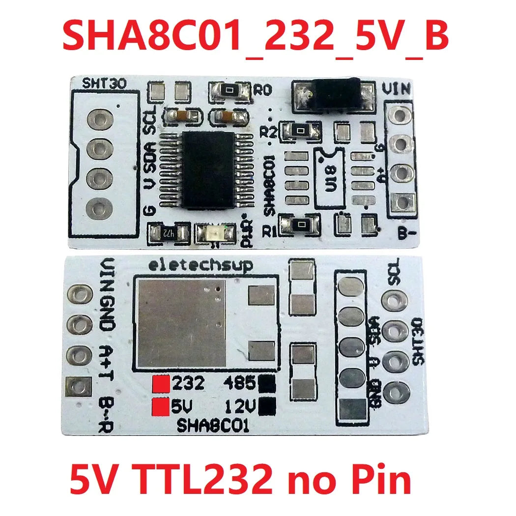 SHT30 Temperature & Humidity Sensor Module – RS485 RS232 TTL Modbus RTU, -40°C to 125°C, 0–100% RH