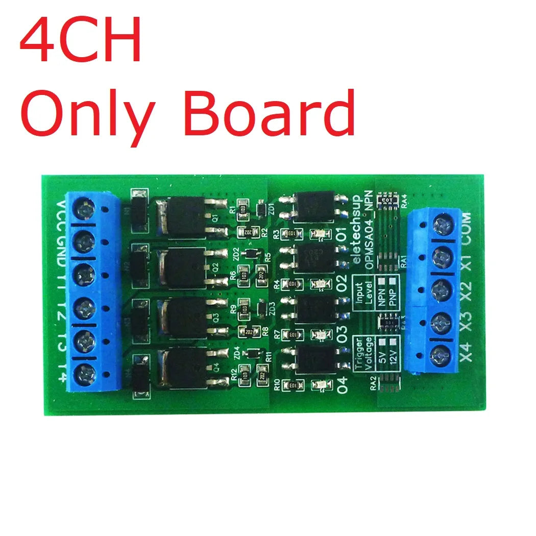 4-16CH 5A PLC Signal Amplifier Board – DC 3.3-24V NPN/PNP Logic Level Converter with Opto-Isolation & MOS Output for Industrial Automation