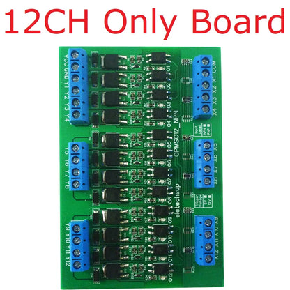 4-16CH 5A PLC Signal Amplifier Board – DC 3.3-24V NPN/PNP Logic Level Converter with Opto-Isolation & MOS Output for Industrial Automation