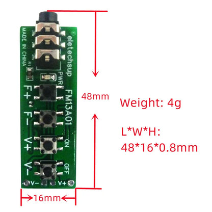 FM13A01 76-108MHz FM Stereo Radio Module – RDA5807 Audio Receiver Board with 3.5mm Jack for Arduino DIY Speaker Headphone