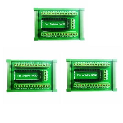 DN31C01 DIN Rail Mount Screw Terminal Adapter – 3.96mm Breakout Board for Arduino Nano V3.0 with DIN35 Rail for Industrial Control