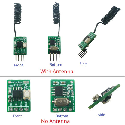 RFCE001 Mini 2CH 433M UHF Wireless Receiver – EV1527/PT2262/2264 Decoder Module with ASK OOK Learning & Fixed Code for Smart Home