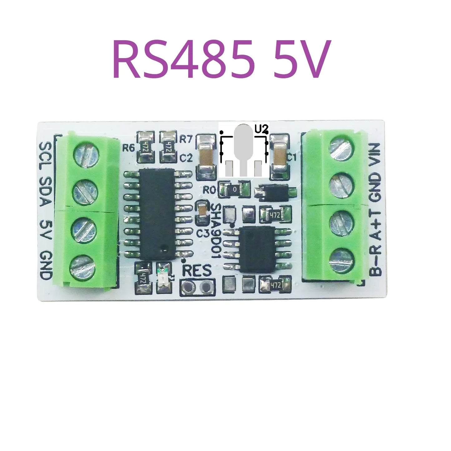 SHA9D01 RS485 TTL Modbus Rtu Analog Remote IO SHA9D01 Module HMI PLC Expand Industrial Temperature & Humidity SHT30 Sensor Adapter Board