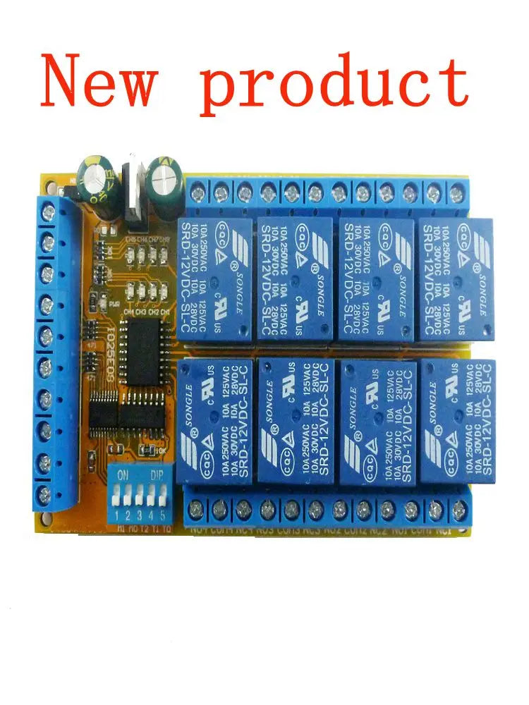 IO25E08 8CH Multifunction Relay Module – DC 5V/12V/24V Power Conditioner Sequencer with Interlock Latch Self-locking Momentary Modes