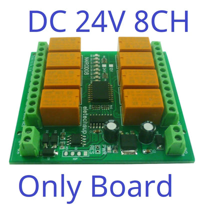 N4ROD08 8CH Modbus RTU RS485 Relay Module – 3A Multifunction DIN Rail Controller with 8 Commands for PLC HMI Smart Home