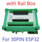 DNESA30/DNESP32 DIN Rail Mount Screw Terminal Adapter – 3.96mm Breakout Board for 30/38-Pin ESP32 WROOM-32 DevKitC with DIN35/C45 Rail