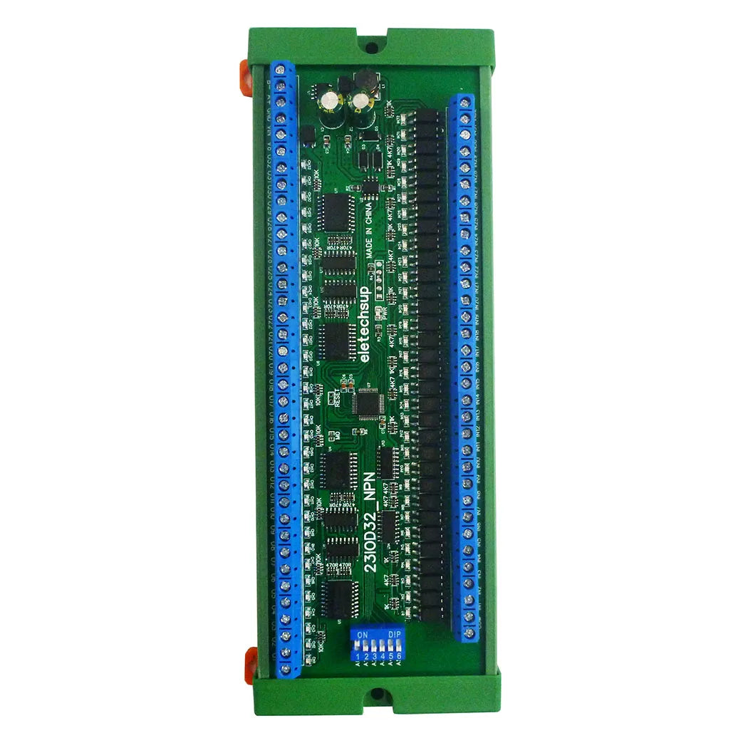 23IOD32 32CH RS485 Modbus RTU Remote IO Module – Optically Isolated Solid State Relay Board with NPN/PNP Input for PLC Expansion