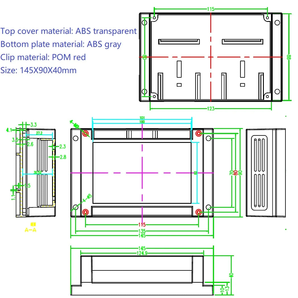 ES30G29 ESP32 DevKit DIN Rail Expansion Board with Transparent Cover and 5.0mm Terminal Blocks for Arduino, Wi-Fi, Bluetooth and IoT