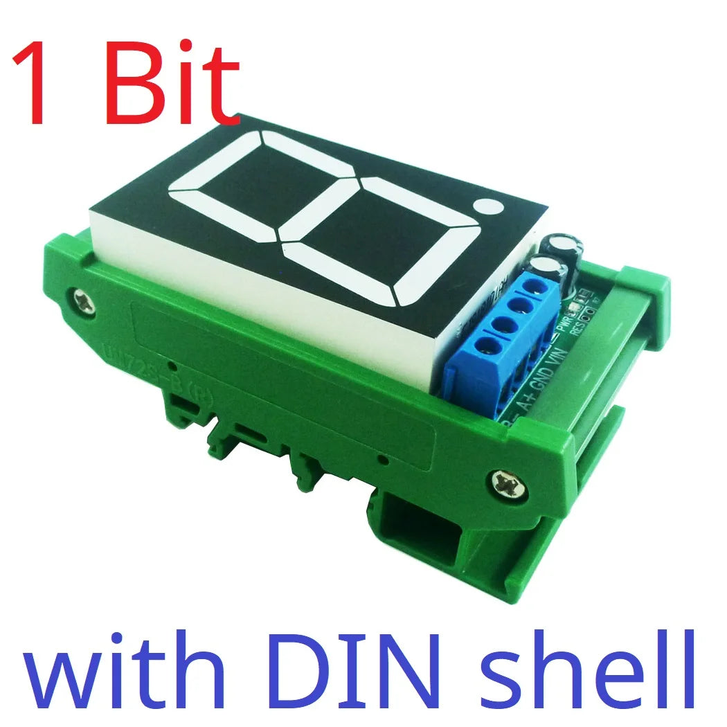 DM18A01 DM18B02 DM18C04 1.8 RS485 Modbus RTU LED Display Module – DC 12V/24V Digital Tube Panel Meter for PLC HMI Industrial Automation