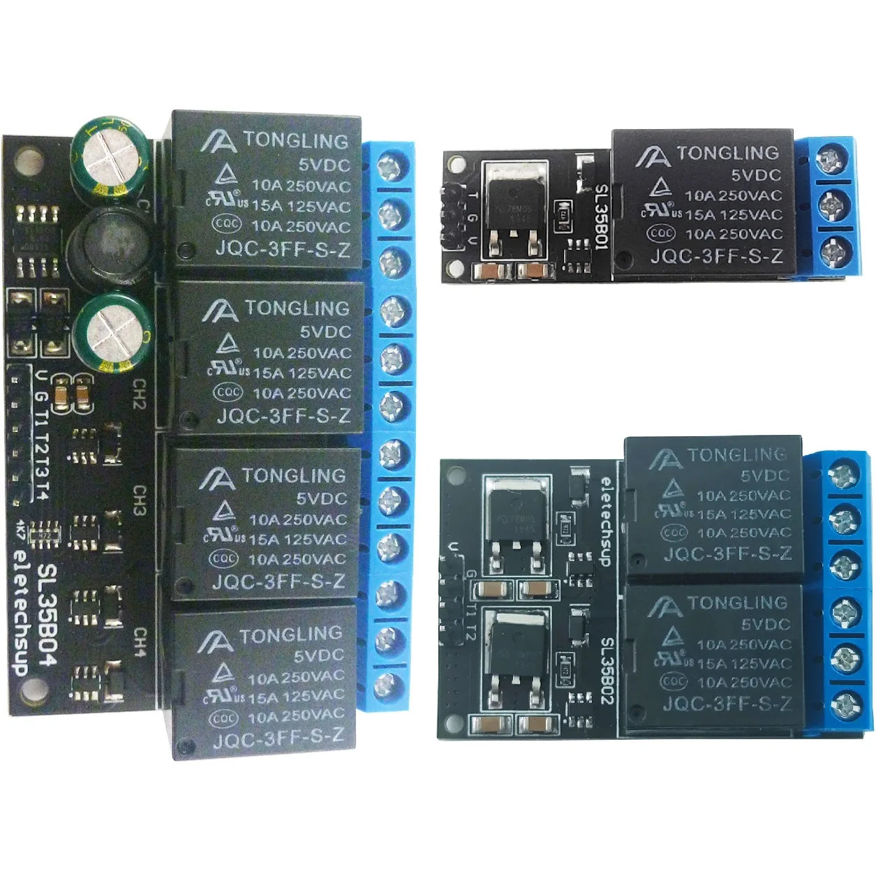 SL35B01/SL35B02/SL35B04 1-4CH Flip-Flop Relay Module – DC 5-24V Bistable Self-Locking Switch with 10A Output for Arduino UNO Raspberry Pi ESP32