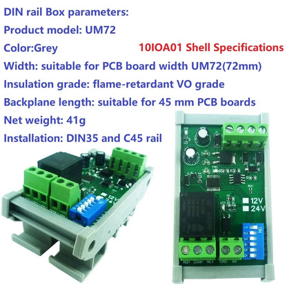 12CH Modbus RTU Relay Module – RS485 10A Digital Output Board with Opto-Isolated Inputs DIN Rail for PLC Industrial Automation