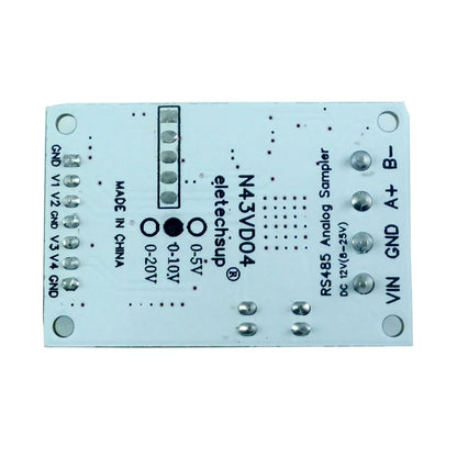 N43VD04/N43IC04 4CH 4-20mA/0-10V Analog Input Module – RS485 Modbus RTU ADC Data Acquisition Board for PLC SCADA Industrial Automation