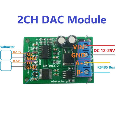 N4DAC02 2CH 0-5V/0-10V DAC Module – RS485 Modbus RTU Voltage Signal Generator with 1% Accuracy for PLC Measuring Instruments