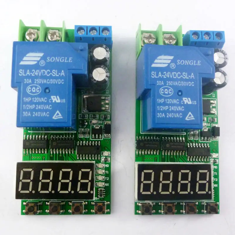 5Pack IO23C01 30A 24V Multifunction Timer Relay Module – 18-Mode Digital Delay Switch with 0.01s-270h Adjustable Time for PLC Motor LED