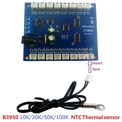 NT28B16 16CH RS485 Temperature Collector – Modbus RTU Paperless Recorder with 10K/20K/50K/100K B3950 NTC Sensor for PLC SCADA