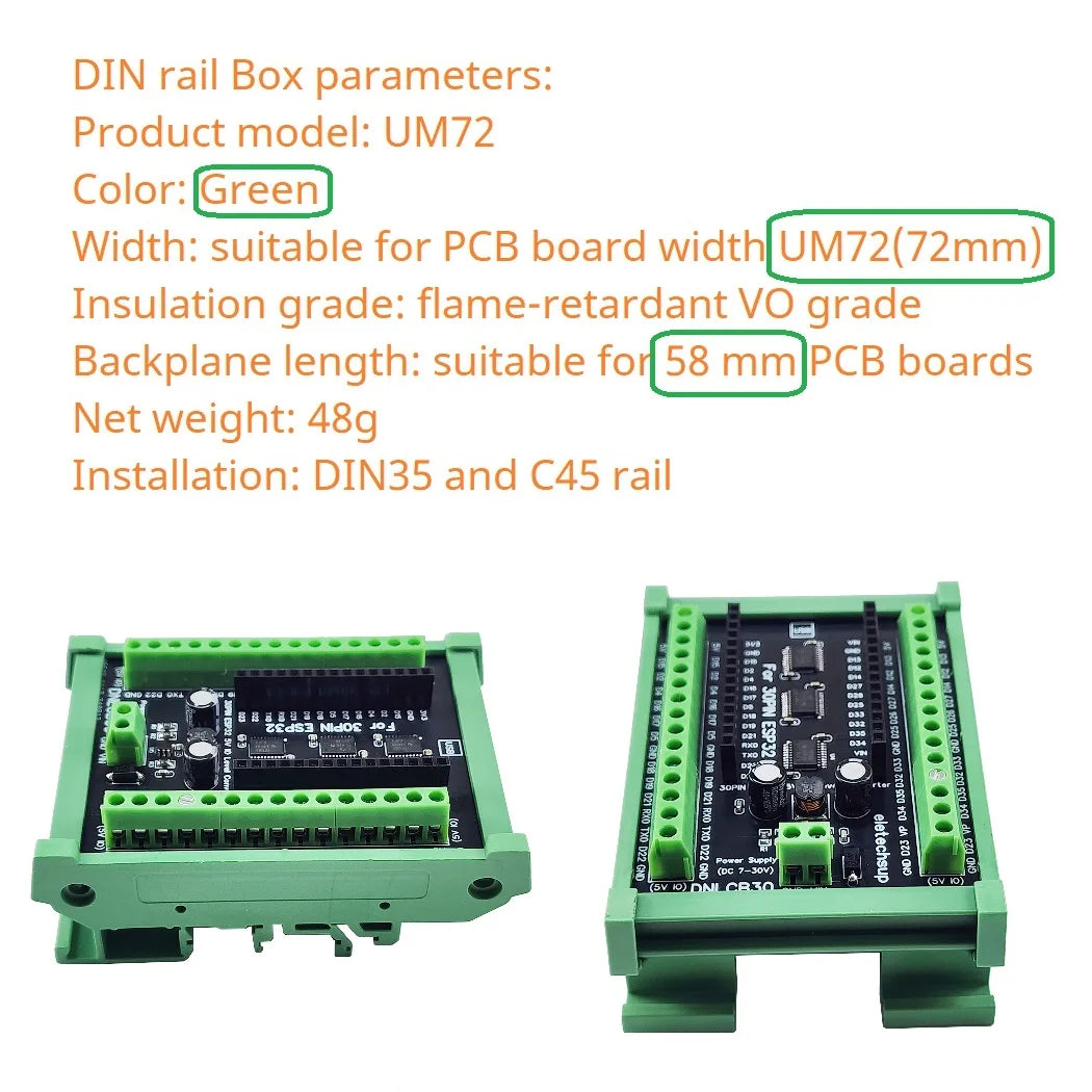 DNLCB30 1MHz Bidirectional Level Converter DIN Rail Board – 3.3V/5V LvTTL to TTL IO Shifter for ESP32 WROOM-32 Arduino IOT