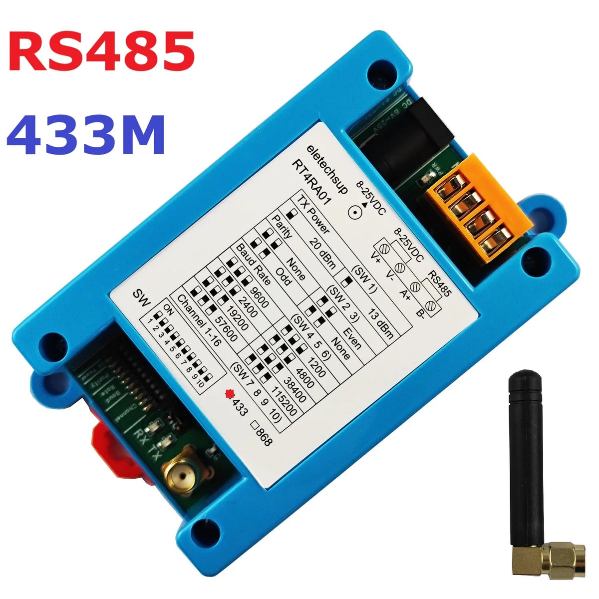 RT4RA01/RT3RB01 433/868MHz VHF/UHF Radio Modem – RS485 RS232 Wireless Data Transceiver for Solar Inverters & Smart Meters