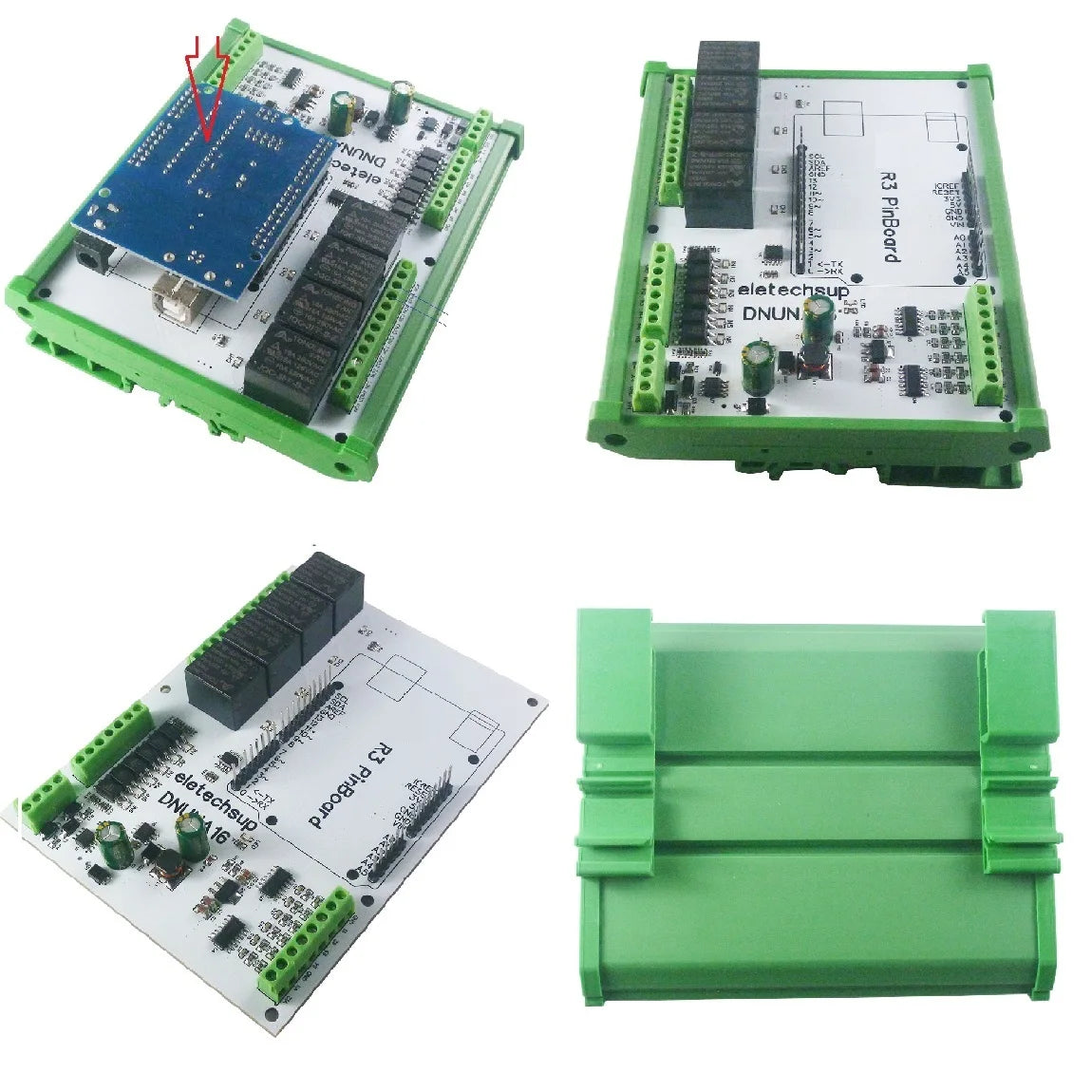 DNUNA16 DIN Rail Analog Digital IO Expansion Board – 6DI-4DO-6AI RS485 Module for Arduino UNO Simple PLC DIY