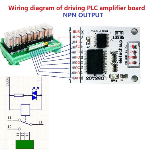 LD58A08 8CH RS485 Modbus RTU DO/PWM Driver Board – MOS Output Module for Signal Lights LED Solenoid Valves Motor Control