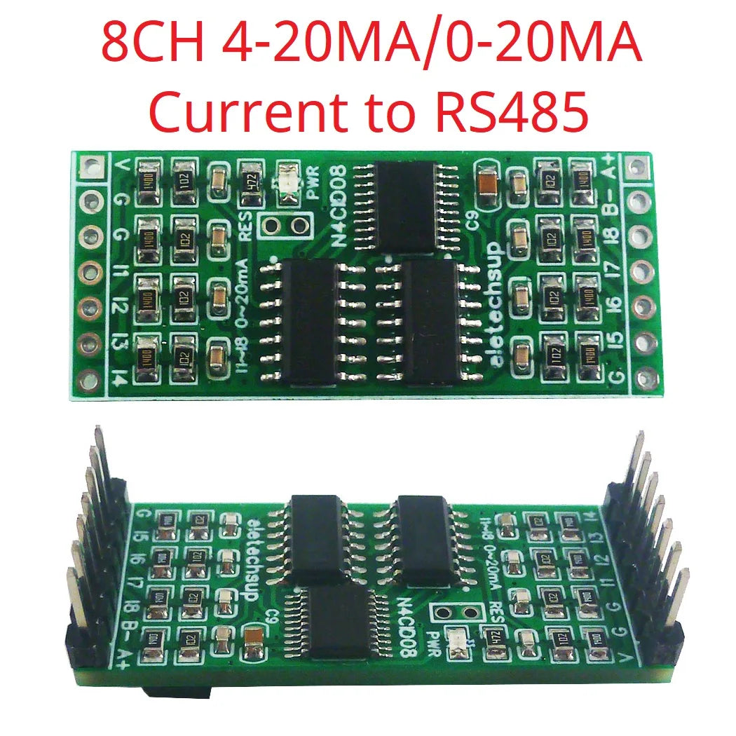 N4CI 8-24 Channel Industrial Analog Input Module – Modbus RTU 4-20mA/0-20mA/0-5V/0-10V Current Voltage Data Collector for PLC Sensor Monitoring