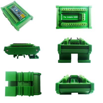 DN31C01 DIN Rail Mount Screw Terminal Adapter – 3.96mm Breakout Board for Arduino Nano V3.0 with DIN35 Rail for Industrial Control