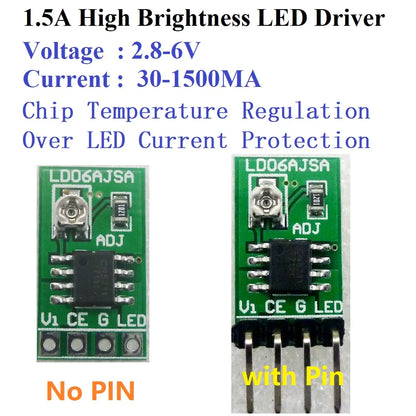 3-Pack LD06AJSA PWM Constant Current LED Driver Module – DC 3–6V Adjustable Brightness for Arduino