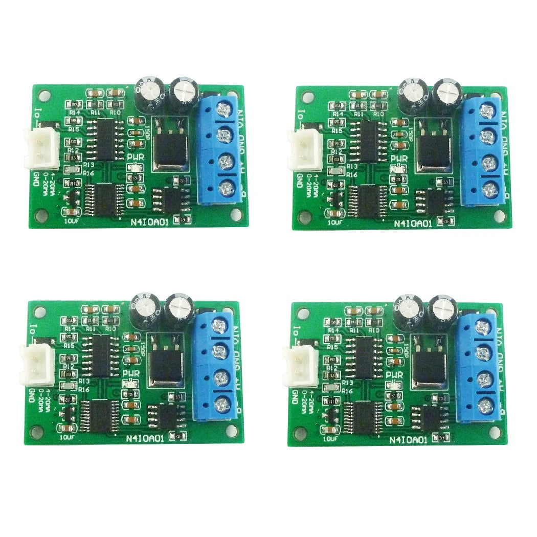 N4IOA01 RS485 to 4-20mA Signal Generator – Modbus RTU 03/06 DAC Analog Converter Module 12-24V for PLC Industrial Automation