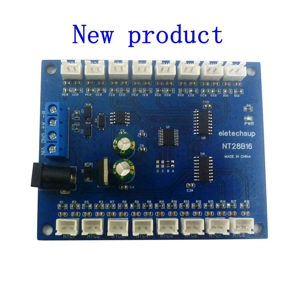 NT28B16 16CH RS485 Temperature Collector – Modbus RTU Paperless Recorder with 10K/20K/50K/100K B3950 NTC Sensor for PLC SCADA