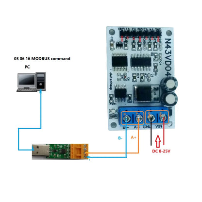 N43VD04/N43IC04 4CH 4-20mA/0-10V Analog Input Module – RS485 Modbus RTU ADC Data Acquisition Board for PLC SCADA Industrial Automation