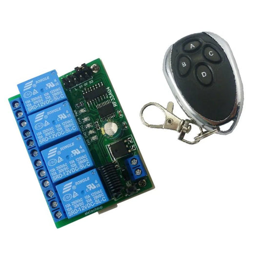 RF33A04 RC43A04 433MHz 4CH Rolling Code Remote Control – HCS301 Keeloq Keyfob Transmitter for Garage Door Motor Gate LED Smart Home