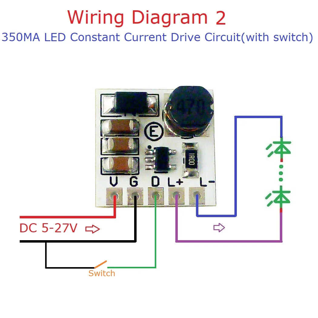 LD2635MA Mini DC 5–27V 350mA Constant Current Buck LED Driver Module for High-Brightness LEDs