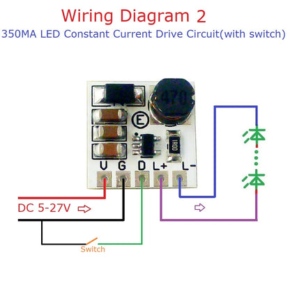 LD2635MA Mini DC 5–27V 350mA Constant Current Buck LED Driver Module for High-Brightness LEDs