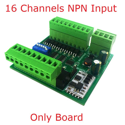 24DIA16/24DIB32/24DIC48 16-48CH Digital Input Module – NPN/PNP Switch PLC IO Expansion Board with 3000VDC Isolation RS485 Modbus RTU