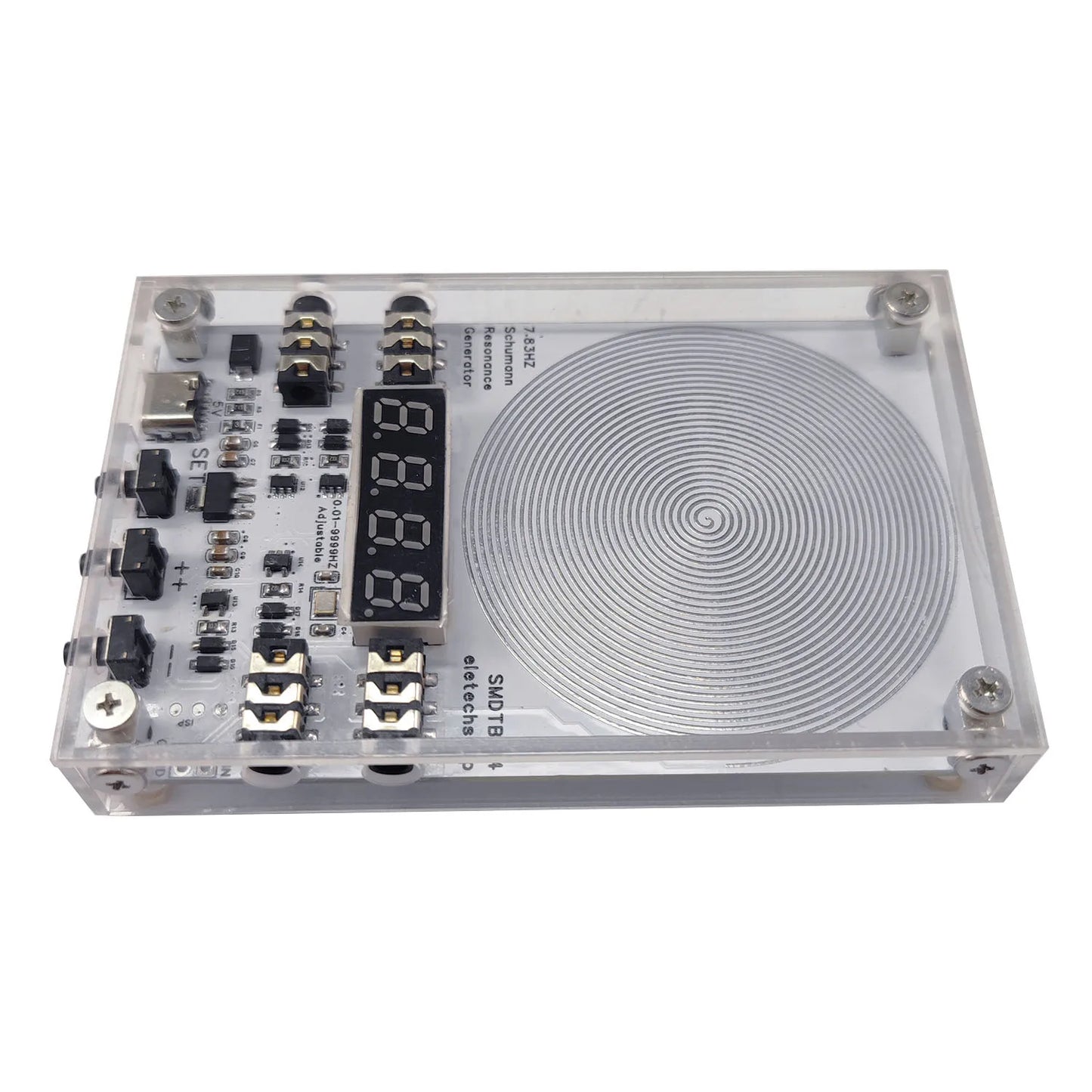 SMDTB14 4CH 7.83Hz Schumann Resonance Generator – 0.01-9999Hz Pure Sine Wave Frequency Signal Module with External Antenna for Sleep Aid Meditation