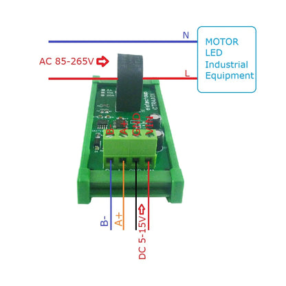 CTR4A01 RS485 AC Current Measurement Module for 110V/220V 50/60Hz, Current Transformer Ammeter Interface for PLC