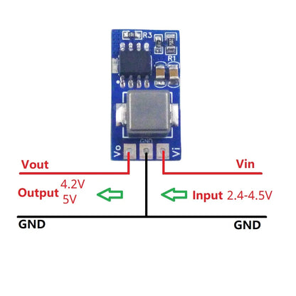 ND3A05SD 17W Synchronous Boost Converter – 2.4-4.5V to 5V/3.5A Step-Up DC-DC Module with 91% Efficiency for Arduino ESP32 Li-ion Battery