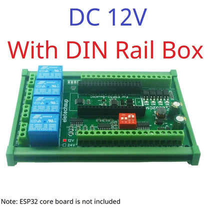 ES32C14 Industrial ESP32 Wi-Fi Ethernet Relay Control Board with Analog and Digital I/O, Modbus TCP/RTU Automation Expansion Module