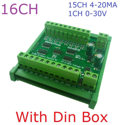 N4AIA08/N4AIB16/N4AIC24 8-24CH 4-20mA Current Transducer – RS485 Modbus RTU Analog Input Module with 12-bit ADC for PLC SCADA