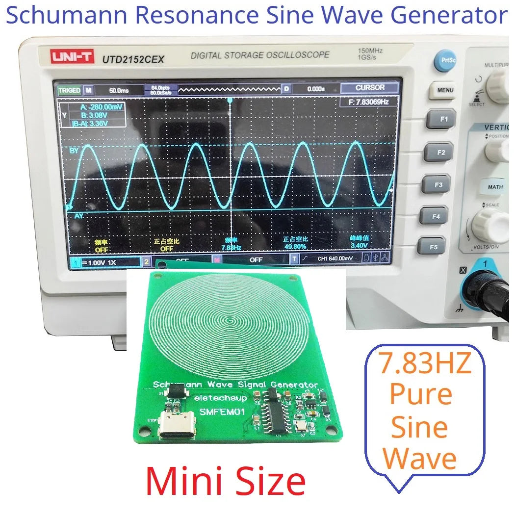 SMFEM01 Mini Schumann Resonance Generator – 7.83Hz Pure Sine Wave Portable Earth Frequency Booster for Sleep Aid Meditation & Relaxation