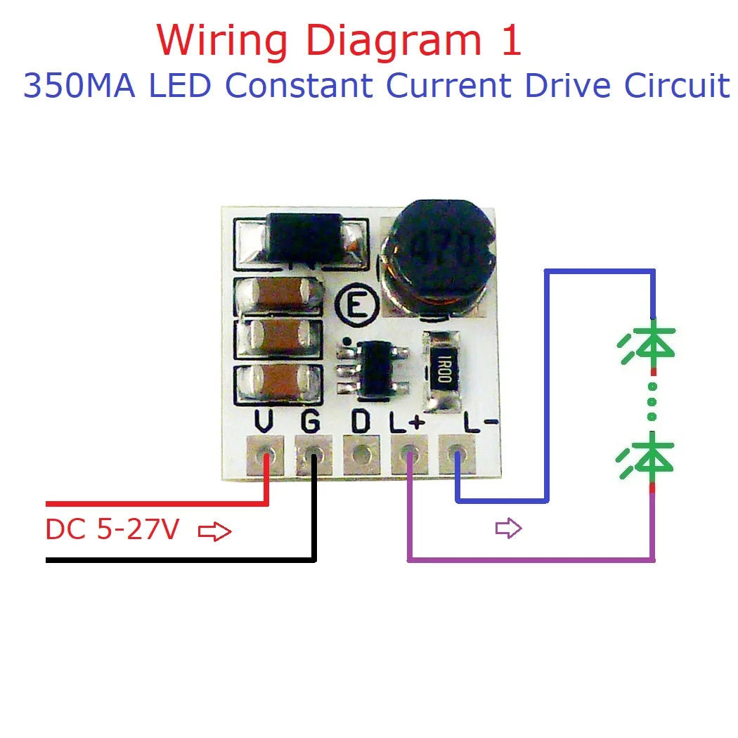 LD2635MA Mini DC 5–27V 350mA Constant Current Buck LED Driver Module for High-Brightness LEDs