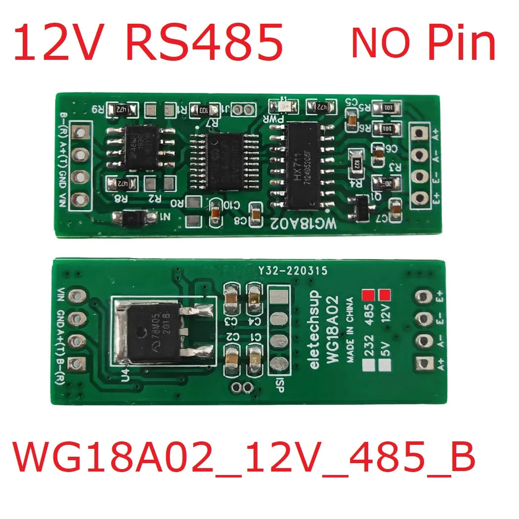 WG18A02 HX711 RS485 Modbus RTU Weight Sensor Module – 24-bit ADC Electronic Scale Board with 5V/12V Input for PLC SCADA