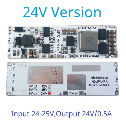NDUP1APA 15W 2-in-1 UPS Module – 5-24V Uninterruptible Power Supply with 3.7V/4.2V Li-ion Battery Charger & Booster for Router PLC IoT